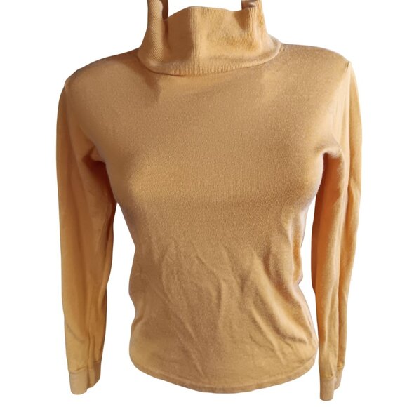 Vintage Women's XS T-shirt Single Stitch Mock Turtleneck 1960's Sterntex Paint - Picture 2 of 7